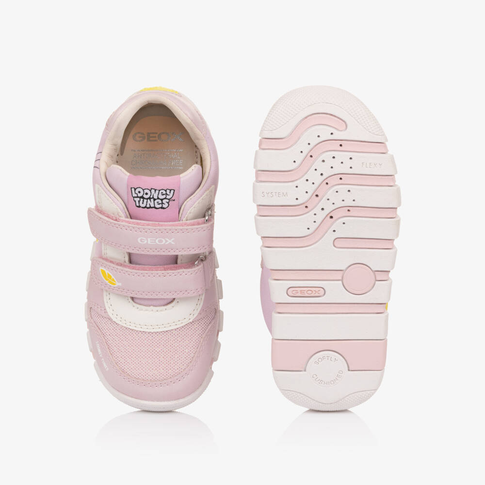 Geox-حذاء رياضي بشريط لاصق لون زهري للبنات | Childrensalon