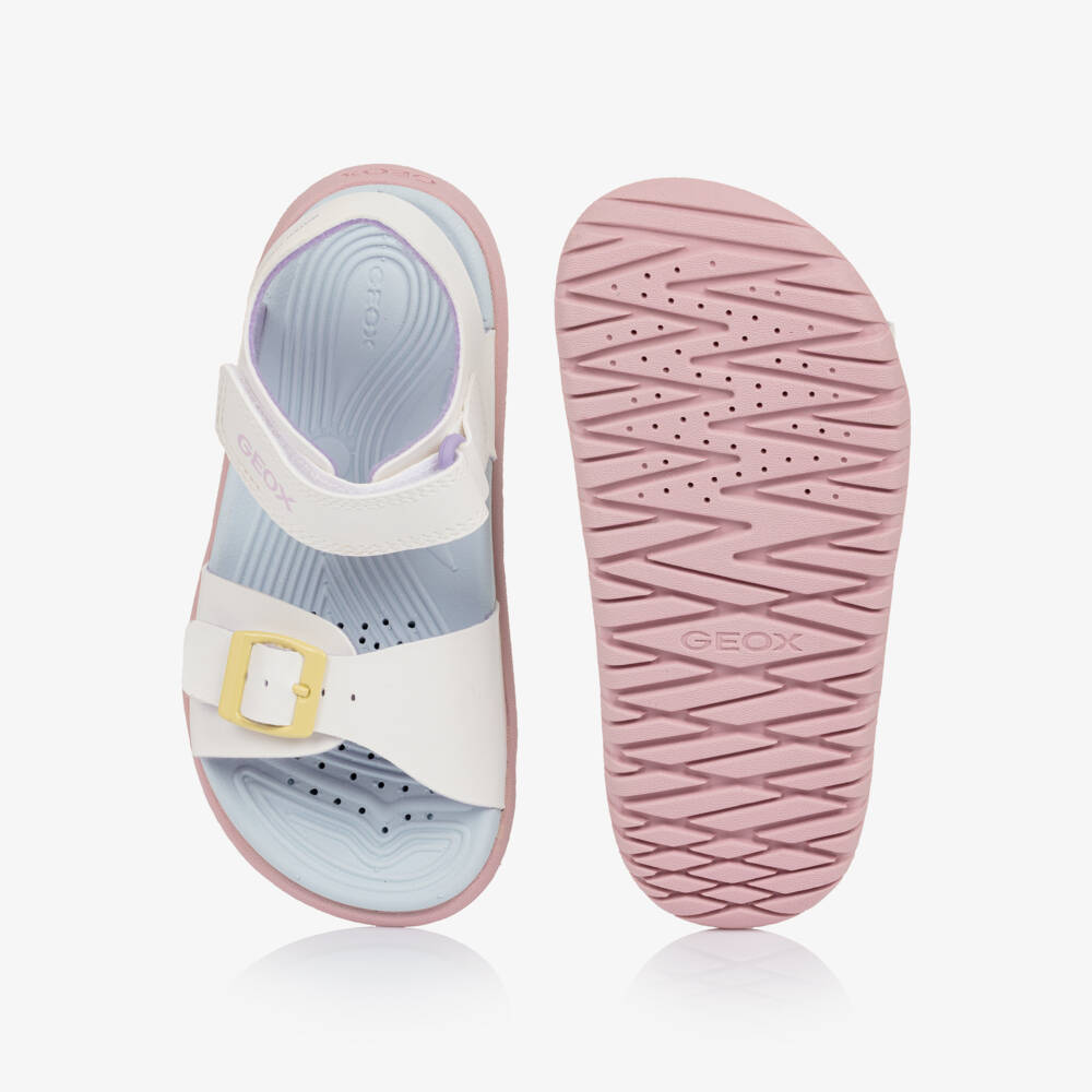 Geox-صندل جلد صناعي لون أبيض للبنات | Childrensalon