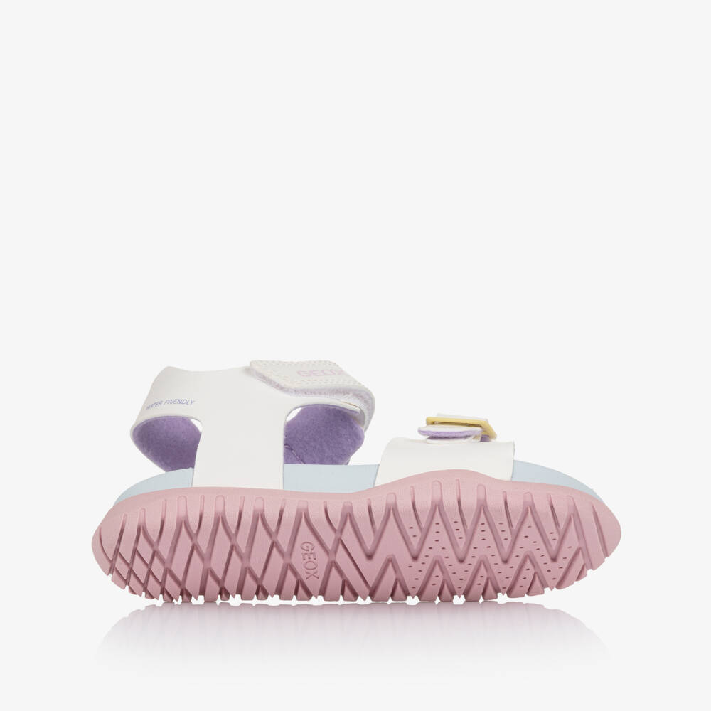 Geox-صندل جلد صناعي لون أبيض للبنات | Childrensalon