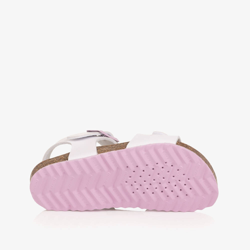 Geox-Girls White & Pink Butterfly Sandals | Childrensalon