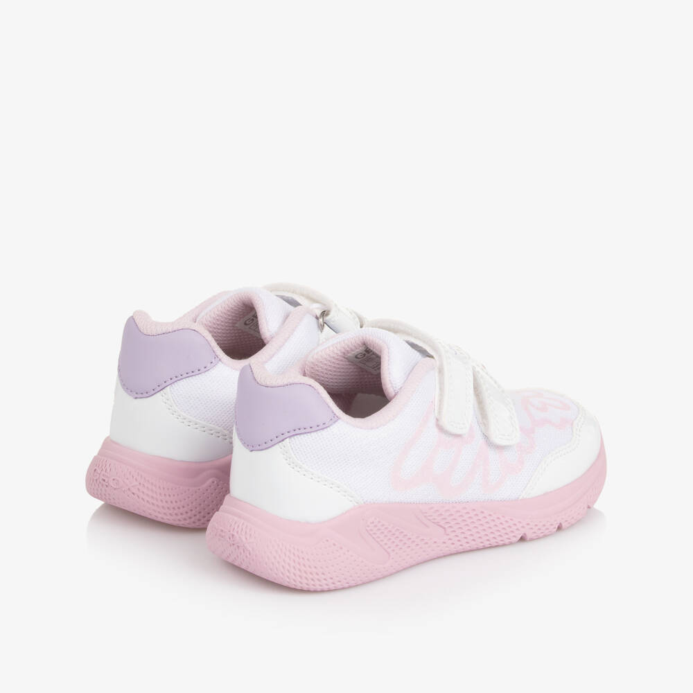 Geox-Girls White & Pink Mesh Butterfly Trainers | Childrensalon