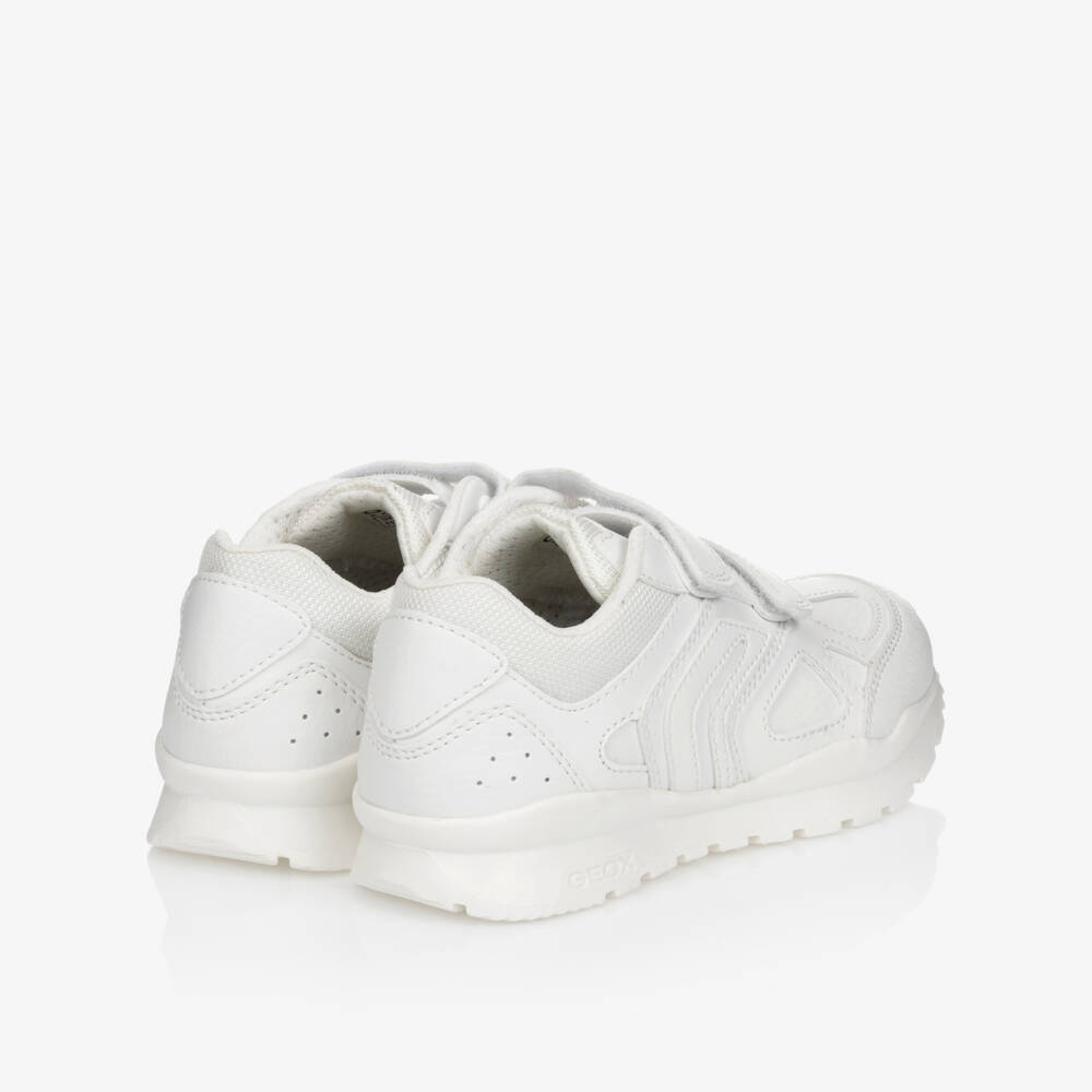 Geox-White Faux Leather Trainers | Childrensalon