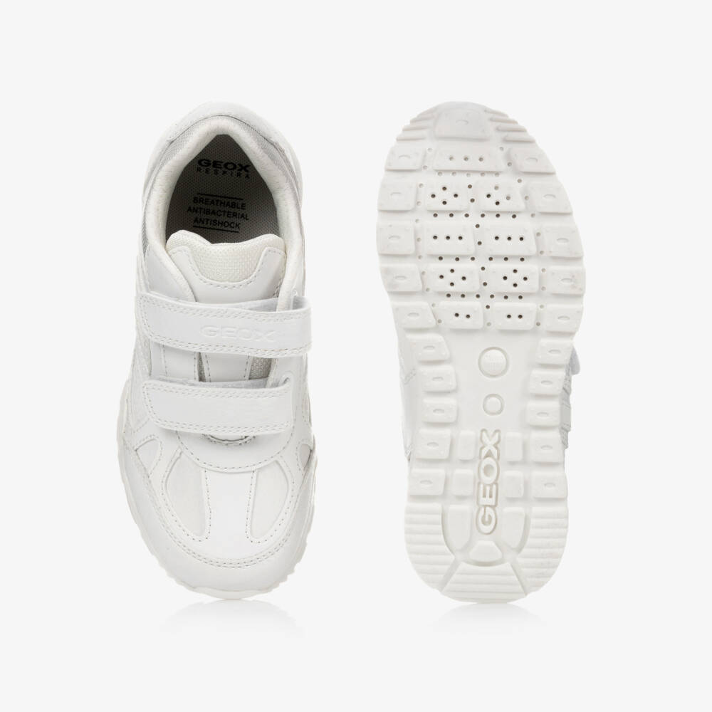 Geox-White Faux Leather Trainers | Childrensalon