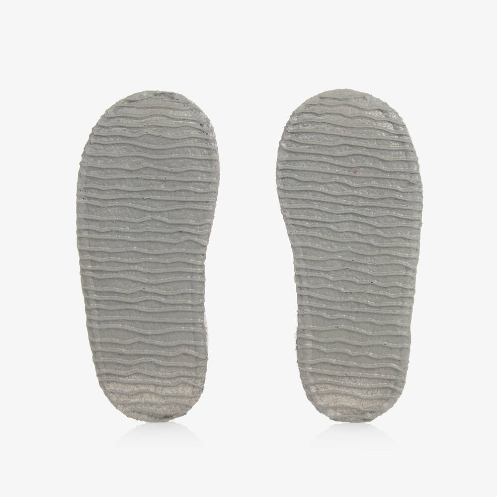 Giesswein-Girls Grey Wool Princess Slippers | Childrensalon