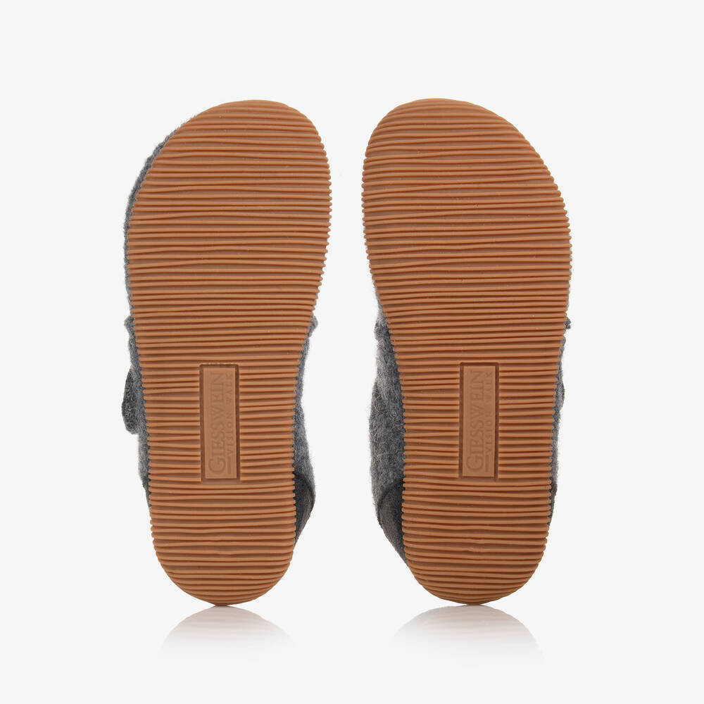 Giesswein-Grey Felted Wool Slippers | Childrensalon