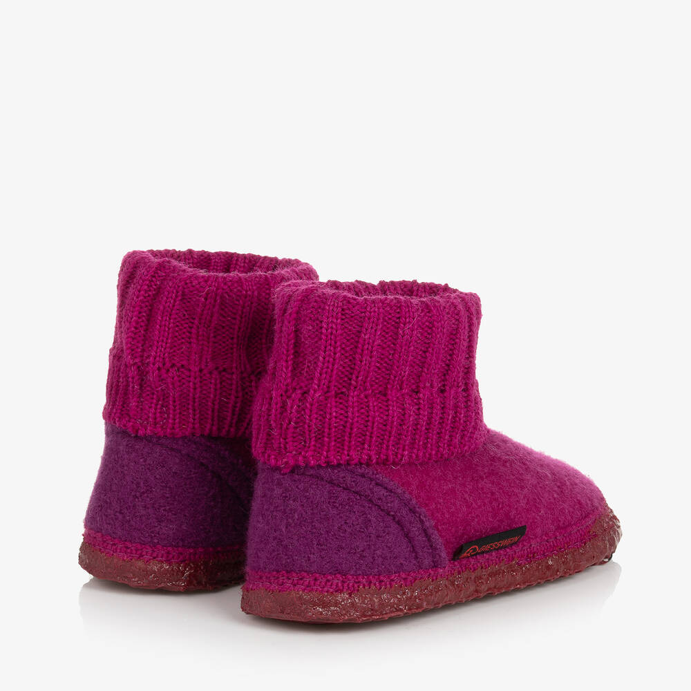 Giesswein-Pink Wool Boot Slippers | Childrensalon
