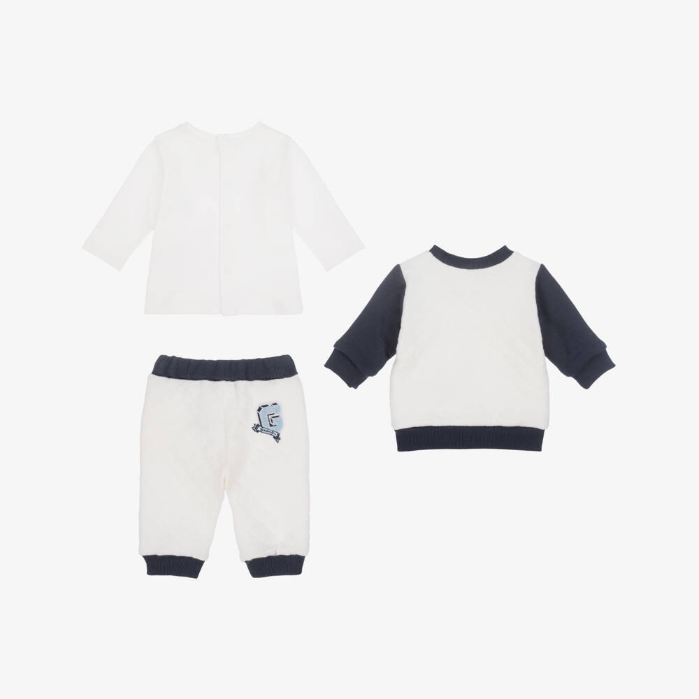 Givenchy-Baby Boys Ivory Quilted Jersey Trouser Set | Childrensalon