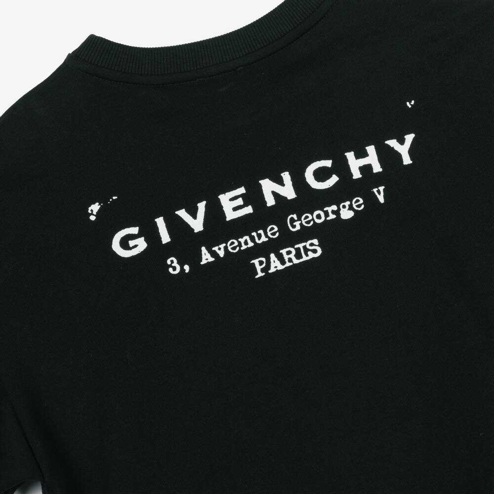 Givenchy-Black Jersey Stamp Logo Print Sweatshirt | Childrensalon