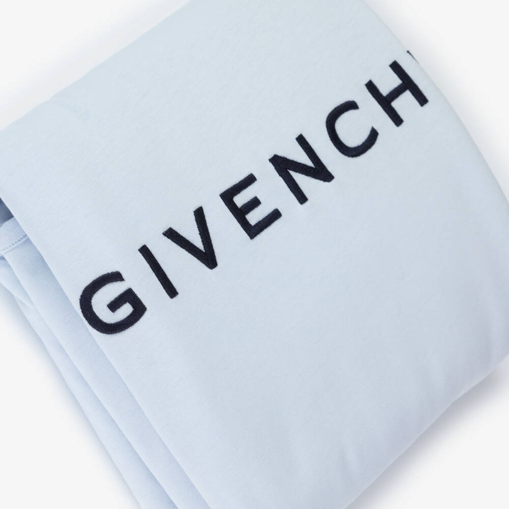 Givenchy-Blue Cotton Hat & Padded Blanket Set (78cm) | Childrensalon