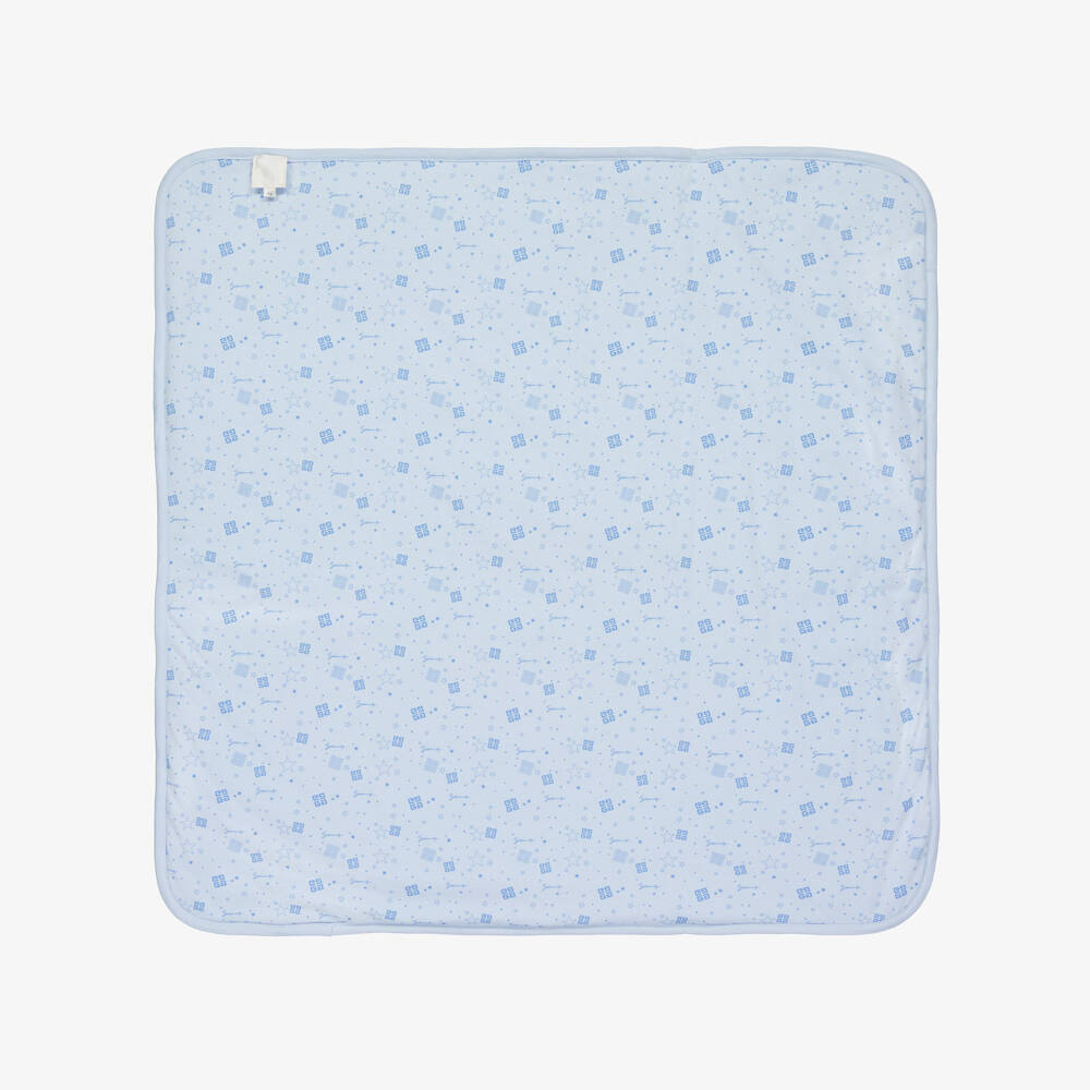 Givenchy-Blue Cotton Hat & Padded Blanket Set (78cm) | Childrensalon