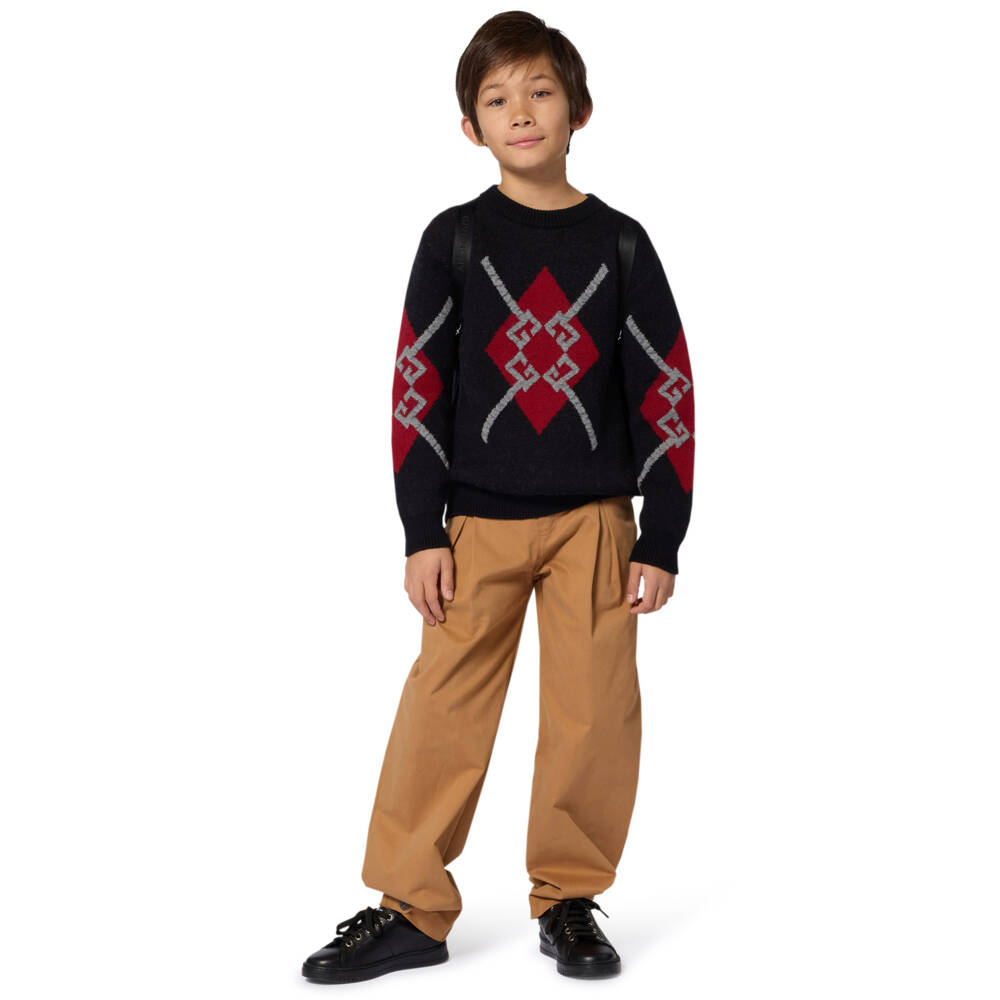 Givenchy-Boys Black 4G 72 Cotton Knit Jumper | Childrensalon