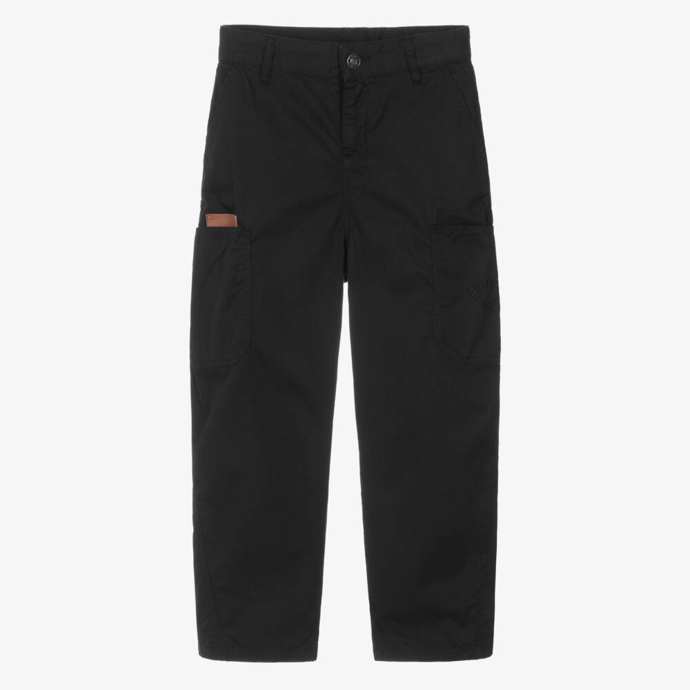 Givenchy-Boys Black Barrel Leg Twisted Seam Trousers | Childrensalon