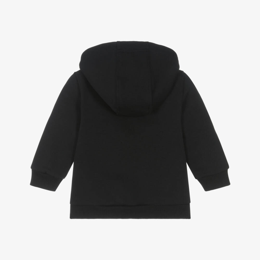 Givenchy-Boys Black Cotton Jersey Zip-Up Hooded Top | Childrensalon