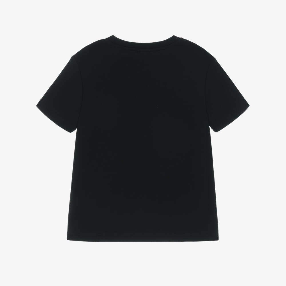 Givenchy-Boys Black Cotton T-Shirt with Embroidered Logo Pocket | Childrensalon