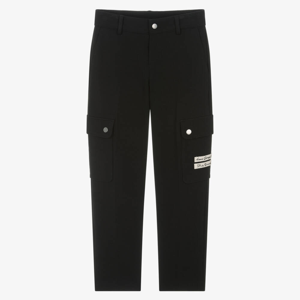 Givenchy-Boys Black Milano Jersey Cargo Trousers | Childrensalon