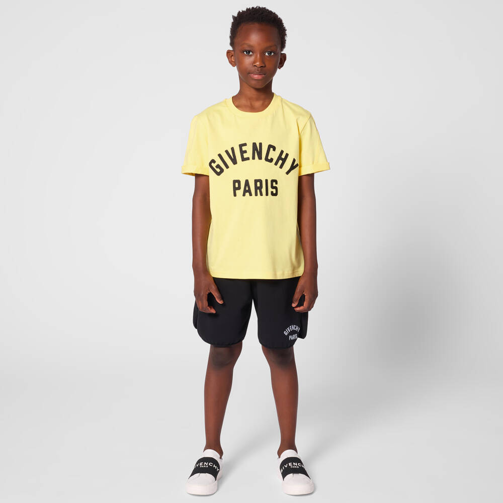 Givenchy-Boys Black Milano Jersey Shorts with Embroidered Logo | Childrensalon