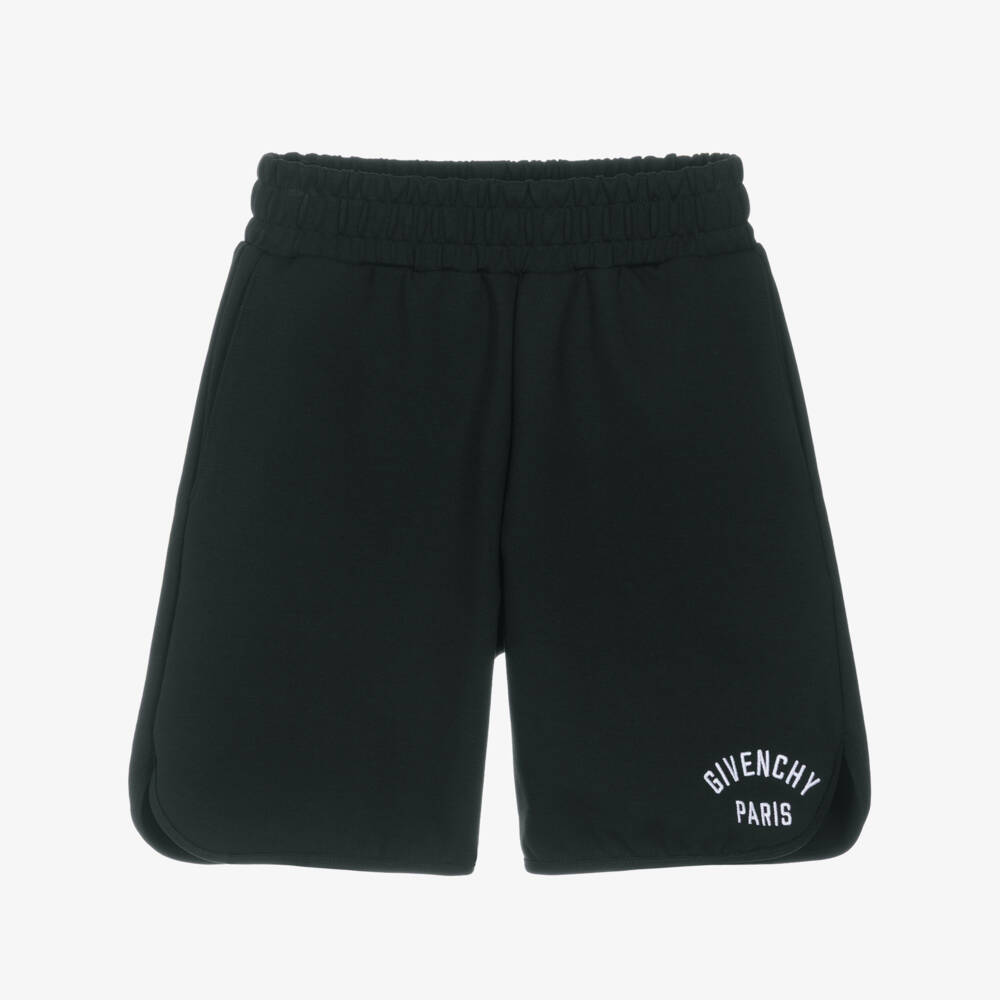 Givenchy-Boys Black Milano Jersey Shorts with Embroidered Logo | Childrensalon