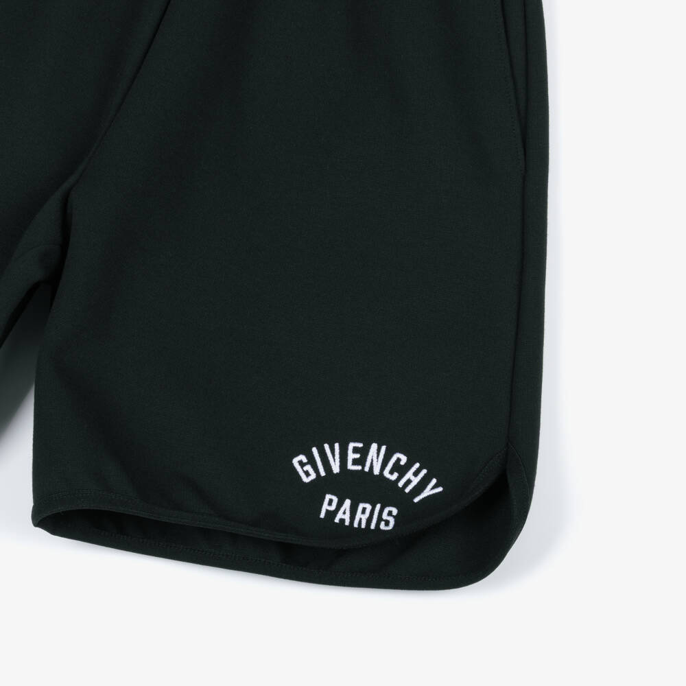 Givenchy-Boys Black Milano Jersey Shorts with Embroidered Logo | Childrensalon