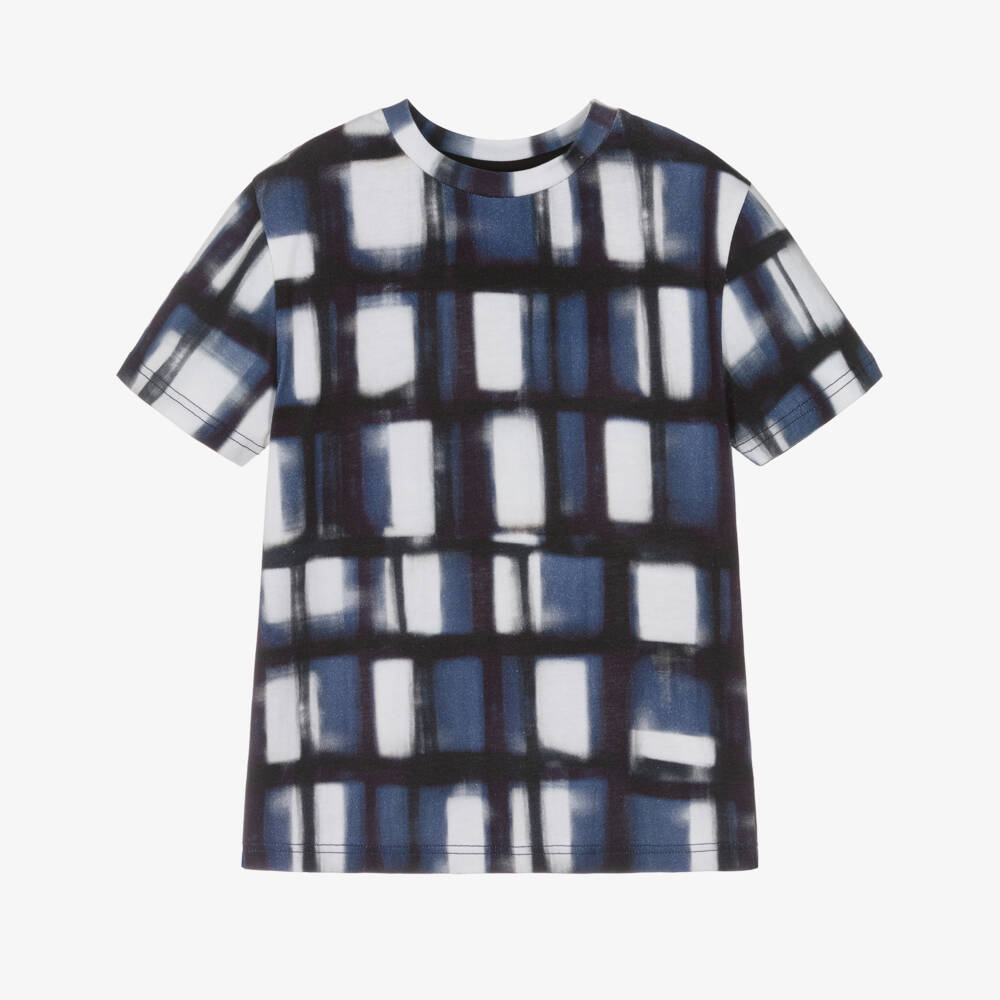 Givenchy-تيشيرت قطن بطبعة مجردة لون أزرق للأولاد | Childrensalon