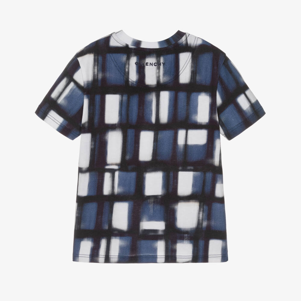 Givenchy-Футболка синяя из хлопка с абстрактным принтом для мальчиков | Childrensalon