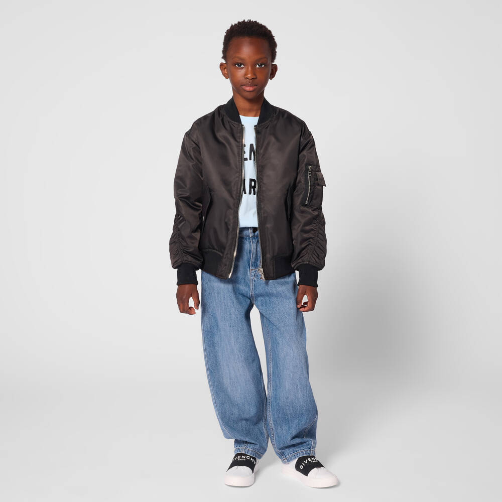 Givenchy-جينز دنيم بقصة برميلية لون أزرق للأولاد | Childrensalon