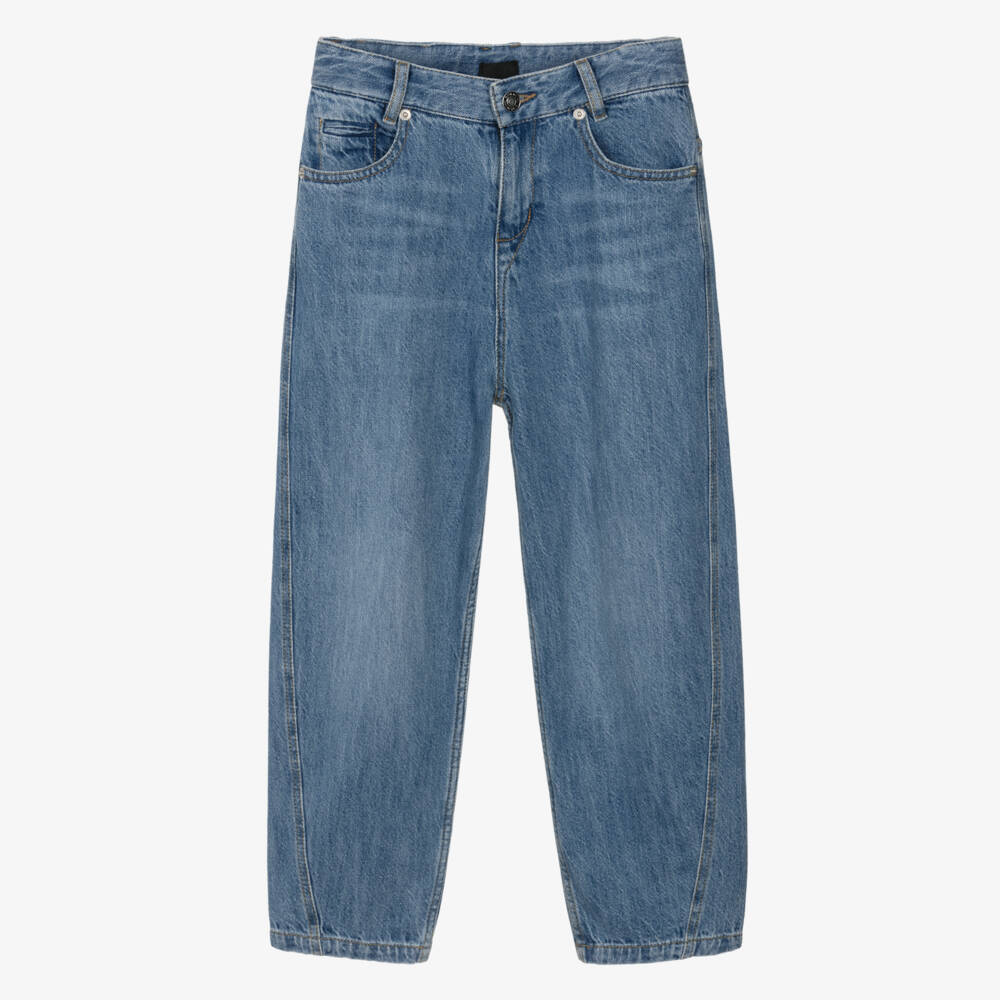 Givenchy-Boys Blue Denim Barrel Leg Jeans | Childrensalon
