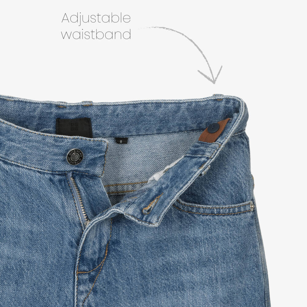 Givenchy-جينز دنيم بقصة برميلية لون أزرق للأولاد | Childrensalon