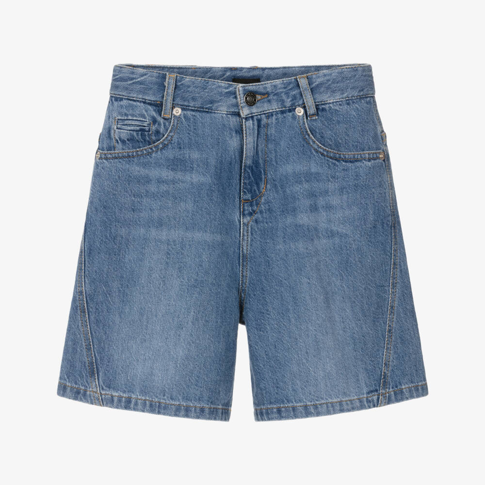 Givenchy-Boys Blue Denim Shorts with Embroidered Logo | Childrensalon