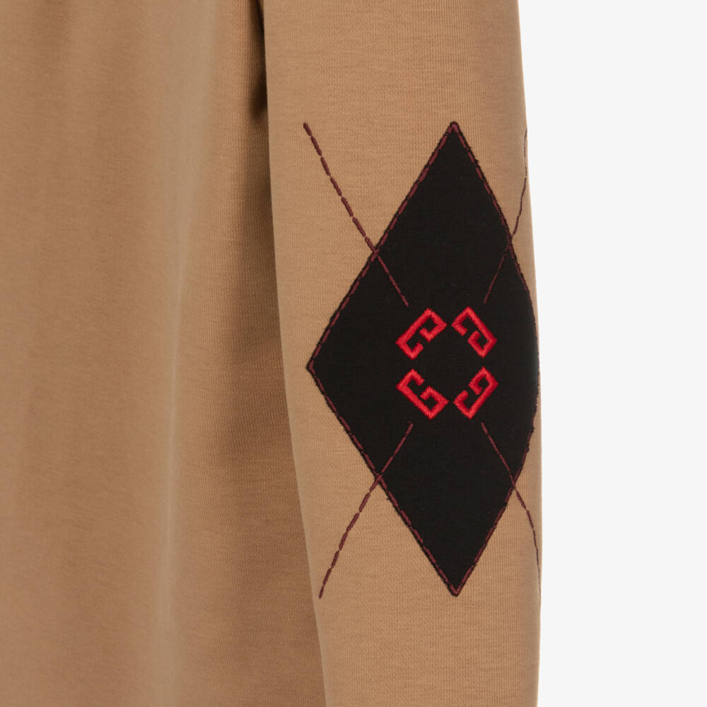 Givenchy-Boys Camel Brown Cotton Jersey Polo Top | Childrensalon