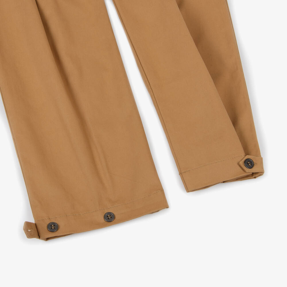 Givenchy-Boys Camel Brown Gabardine Trousers | Childrensalon