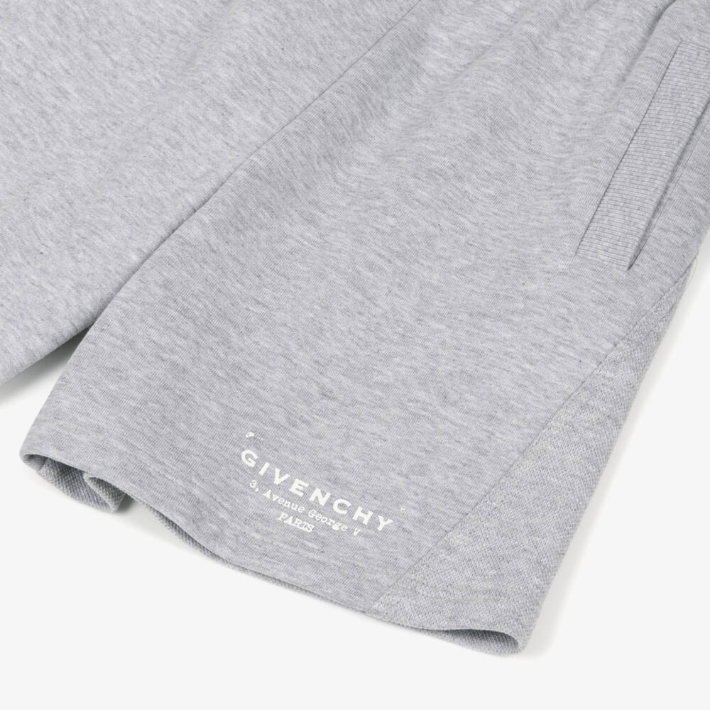 Givenchy-شورت جيرسي وبيكيه بشعار مطبوع لون رمادي للأولاد | Childrensalon