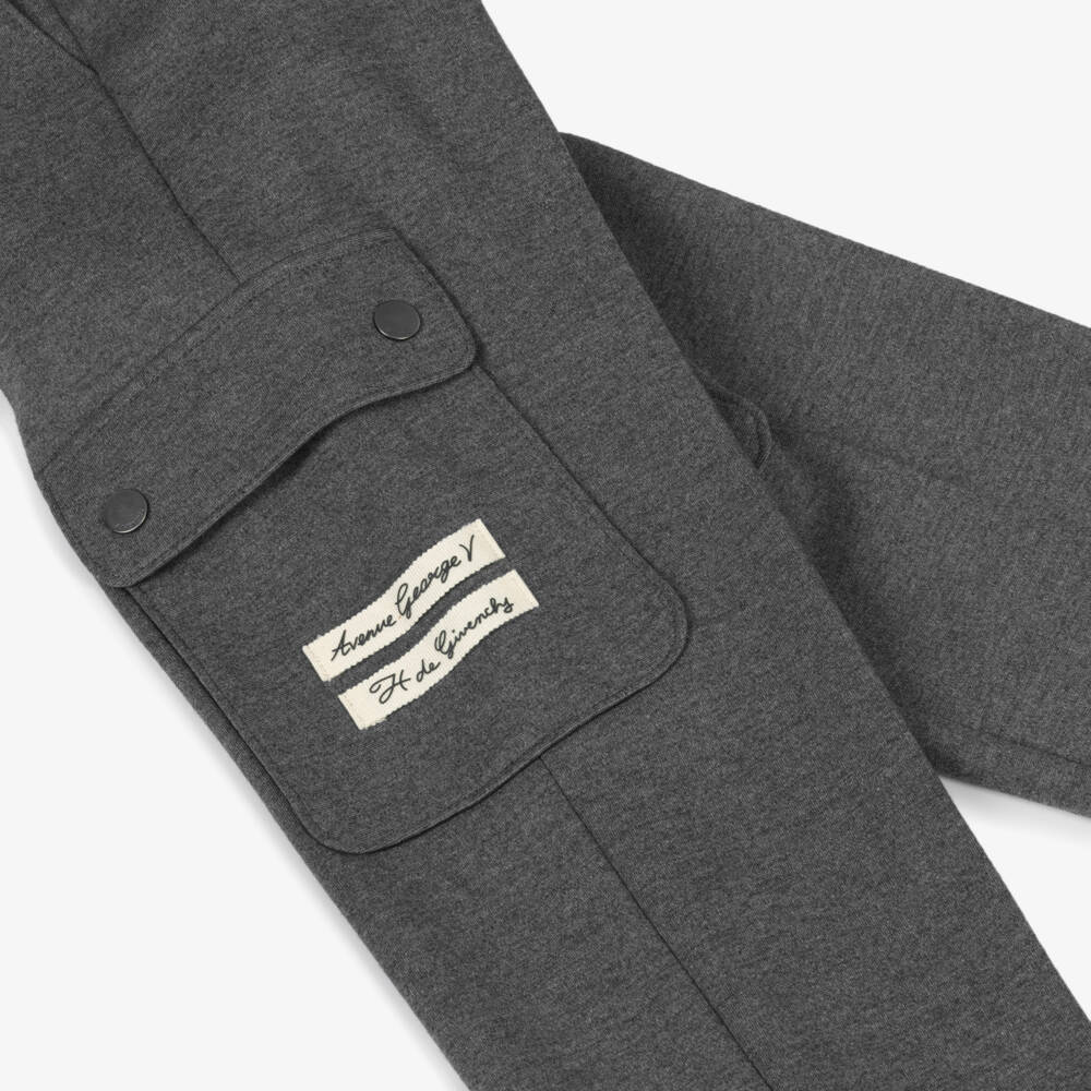 Givenchy-Boys Grey Milano Jersey Cargo Trousers | Childrensalon