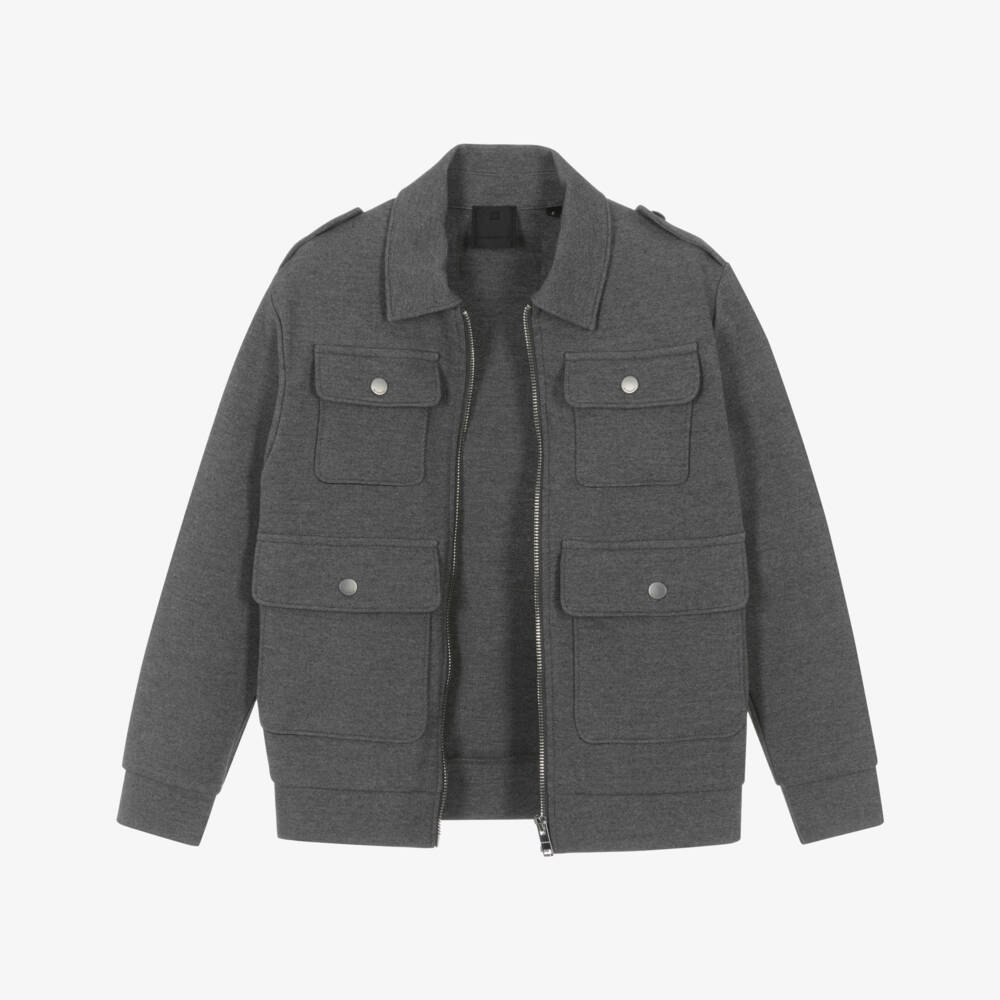 Givenchy-Boys Grey Milano Pocket Jacket | Childrensalon