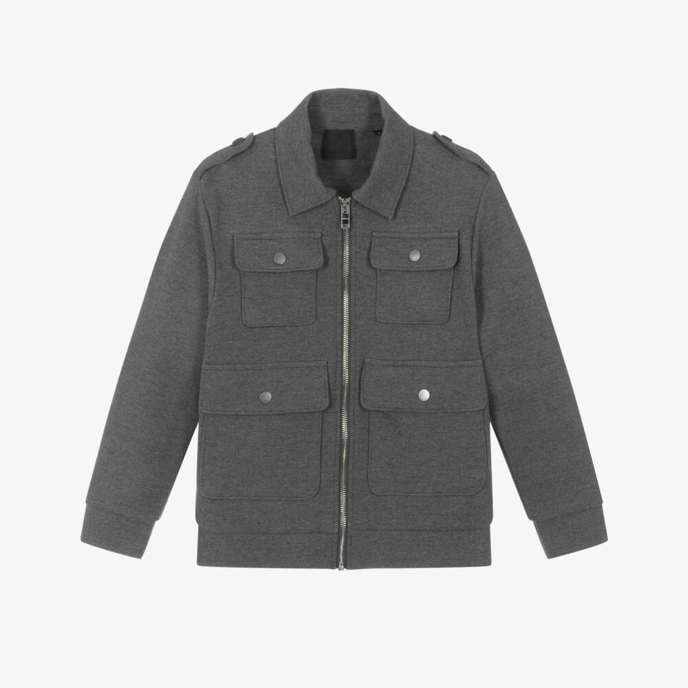 Givenchy-Boys Grey Milano Pocket Jacket | Childrensalon