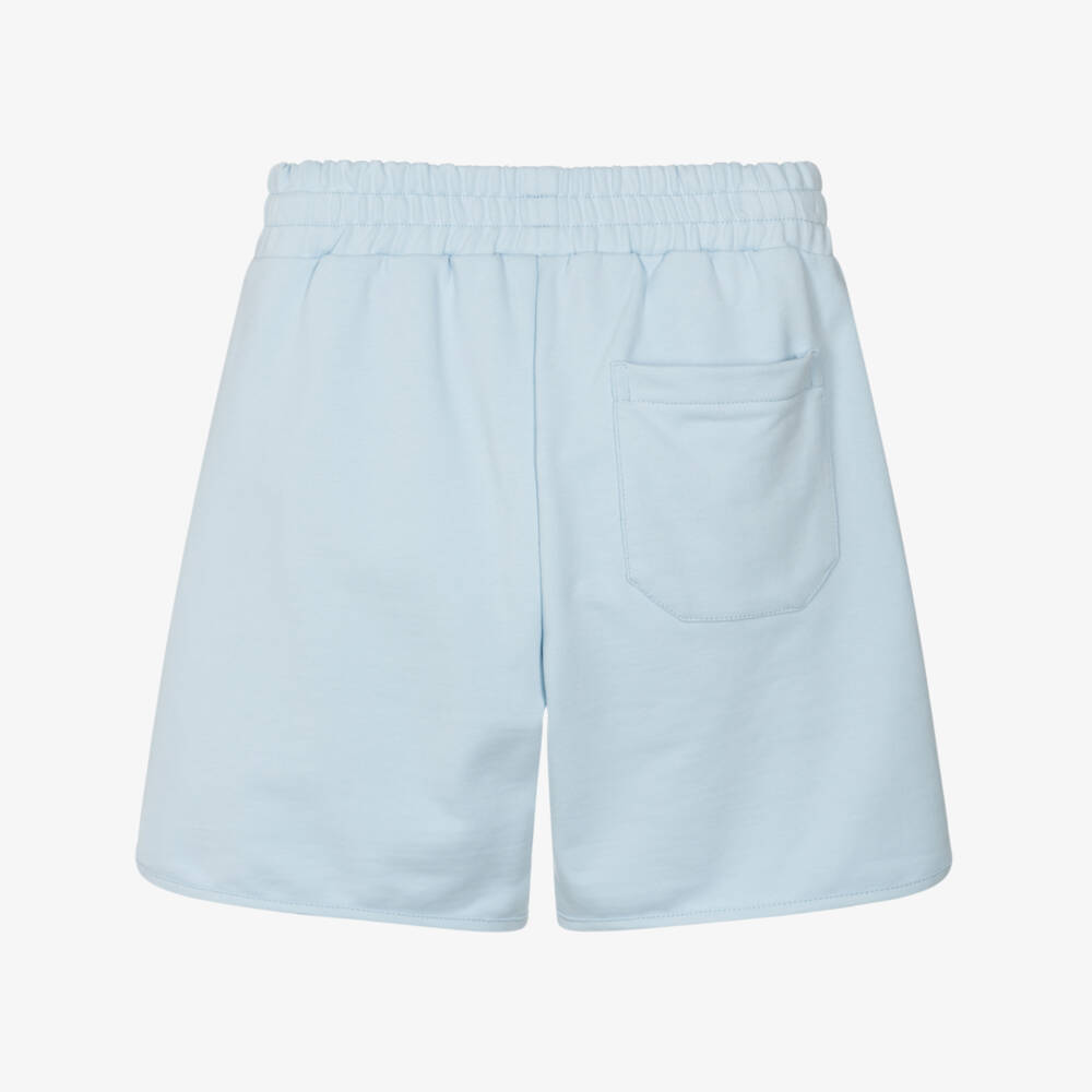 Givenchy-Boys Pale Blue Cotton Jersey Shorts with Givenchy Stamp | Childrensalon