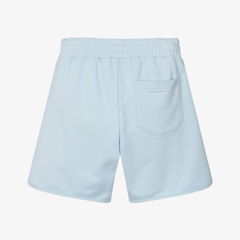 Givenchy-Шорты голубые из хлопкового трикотажа с логотипом Givenchy для мальчиков  | Childrensalon
