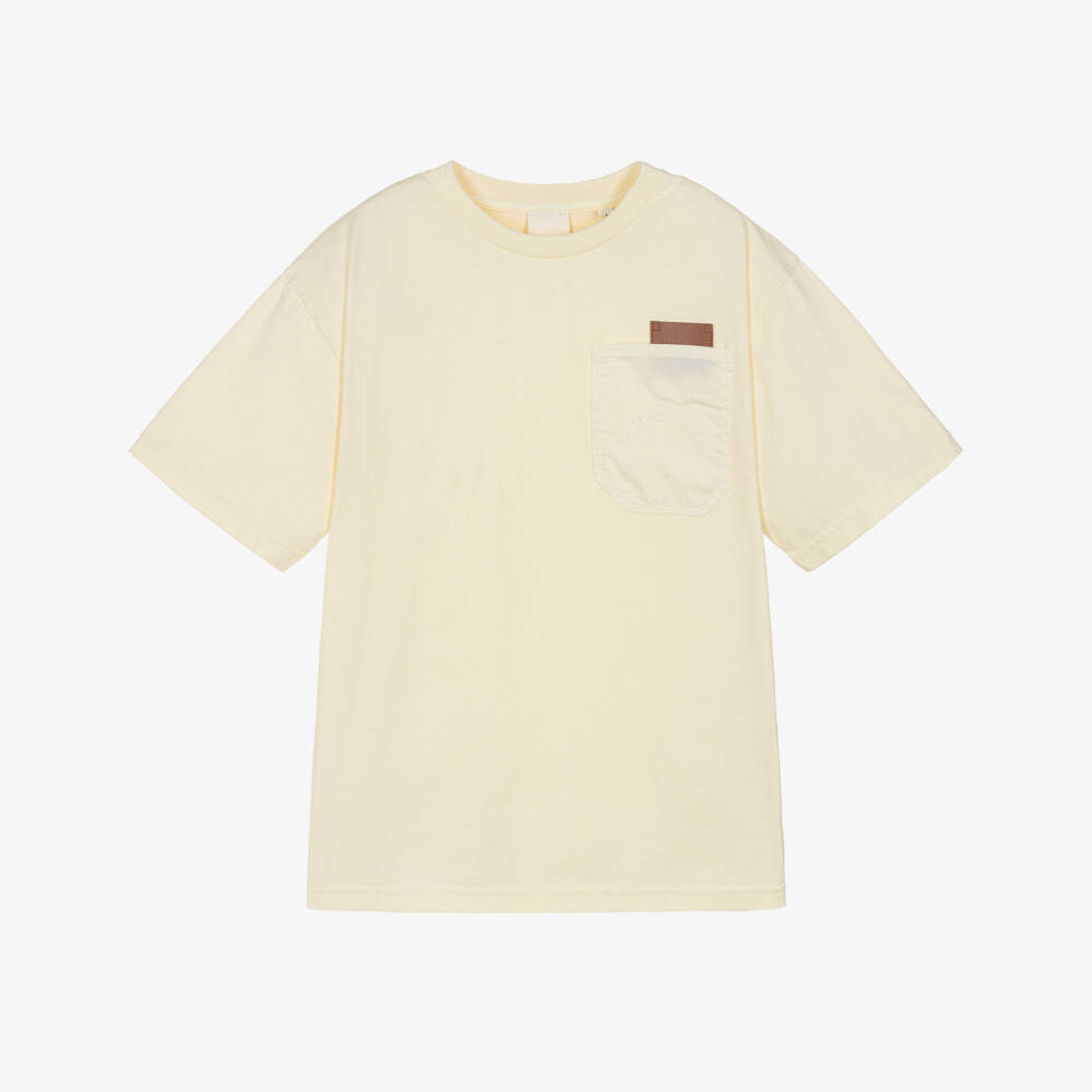 Givenchy-تيشيرت بشعار مطرز لون أصفر فاتح للأولاد | Childrensalon