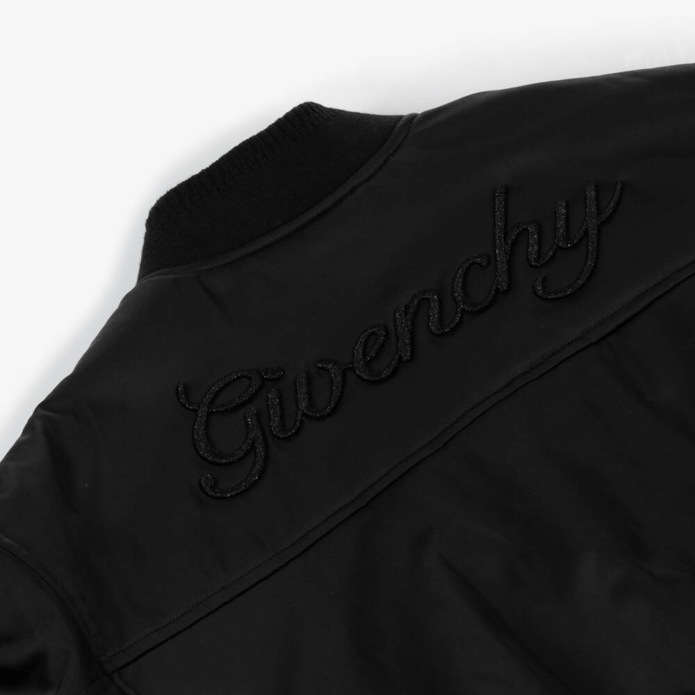 Givenchy-Girls Black Bomber Jacket | Childrensalon