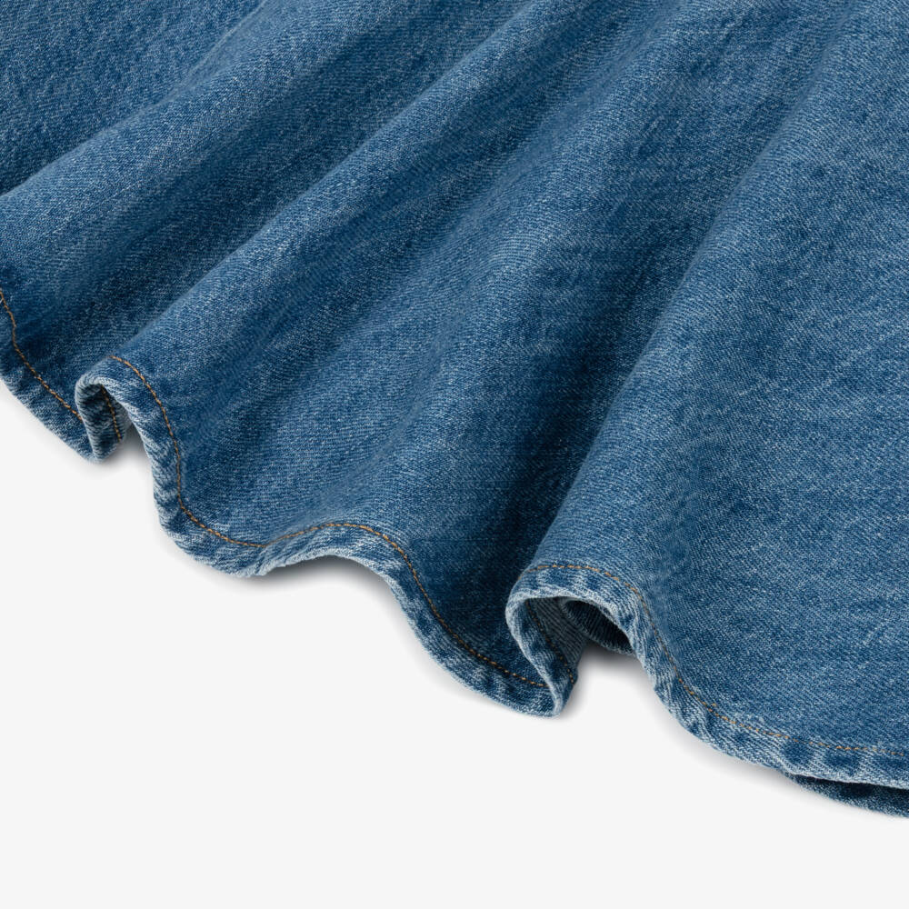 Givenchy-Girls Blue Denim Flared Mini Skirt | Childrensalon