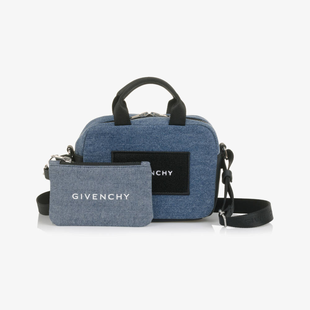Givenchy-Girls Blue Denim Shoulder Bag with Pouch (22cm) | Childrensalon