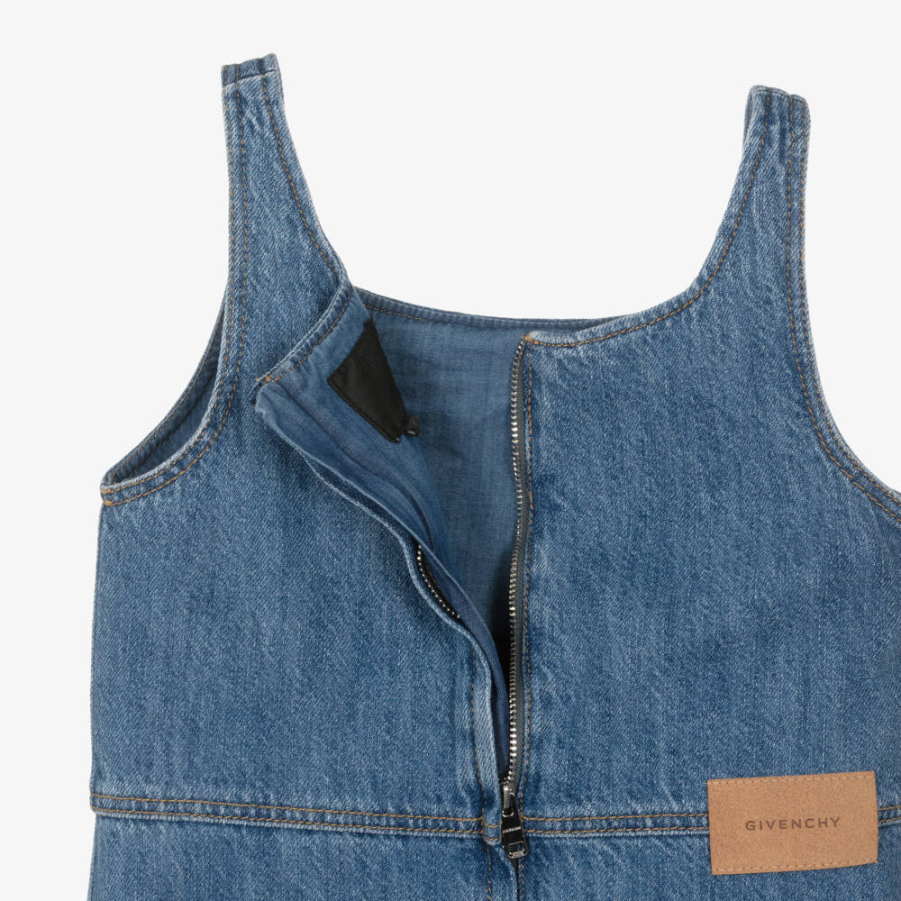Givenchy-Girls Blue Fit & Flare Denim Dress | Childrensalon
