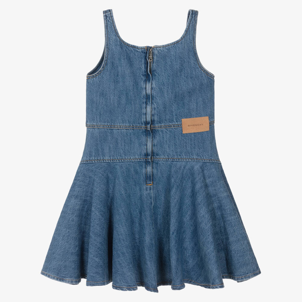 Givenchy-Girls Blue Fit & Flare Denim Dress | Childrensalon