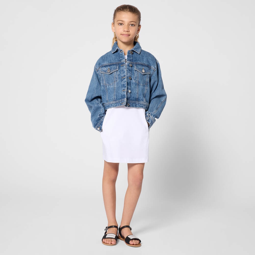 Givenchy-جاكيت دنيم لون أزرق للبنات | Childrensalon