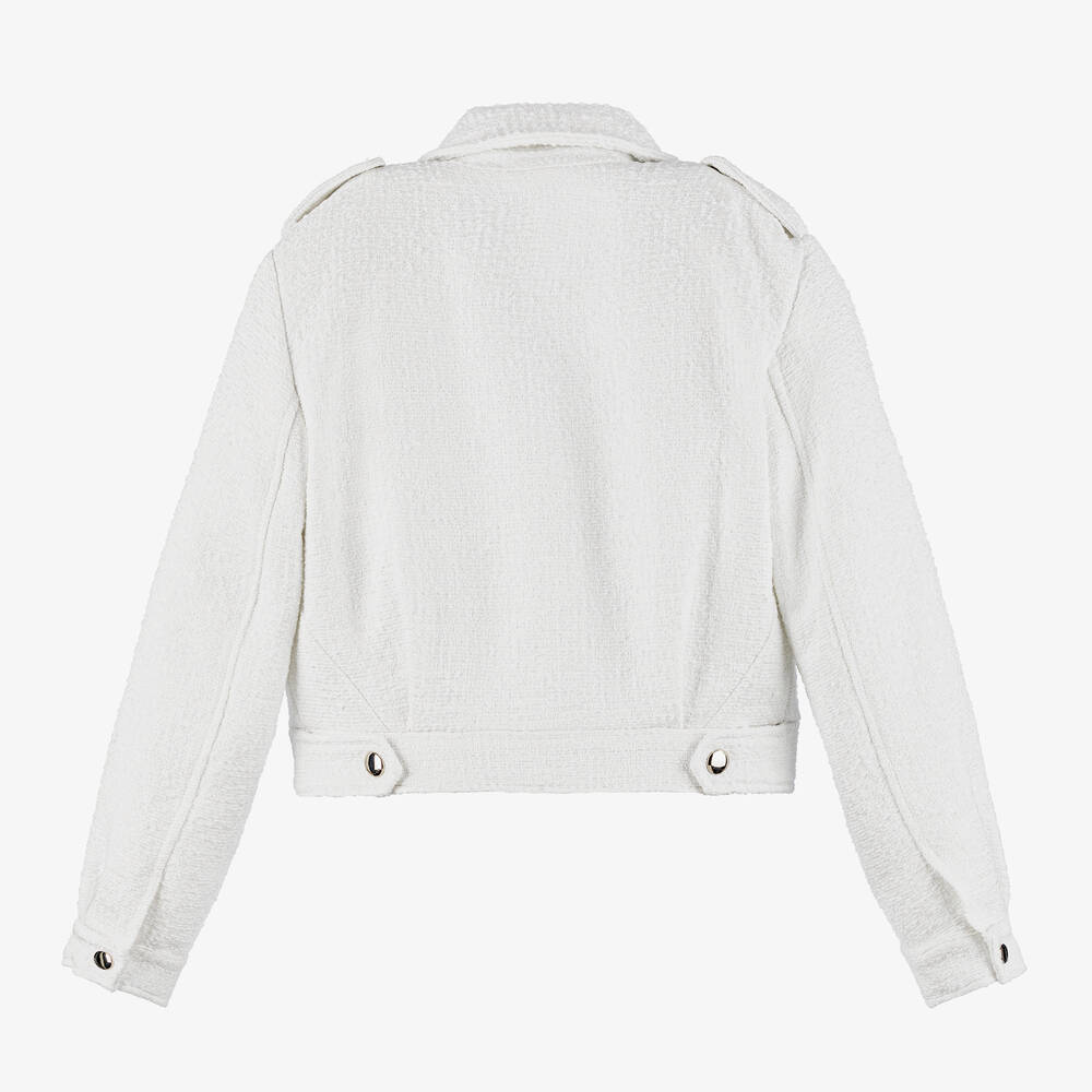 Givenchy-Girls White Tweed Jacket | Childrensalon