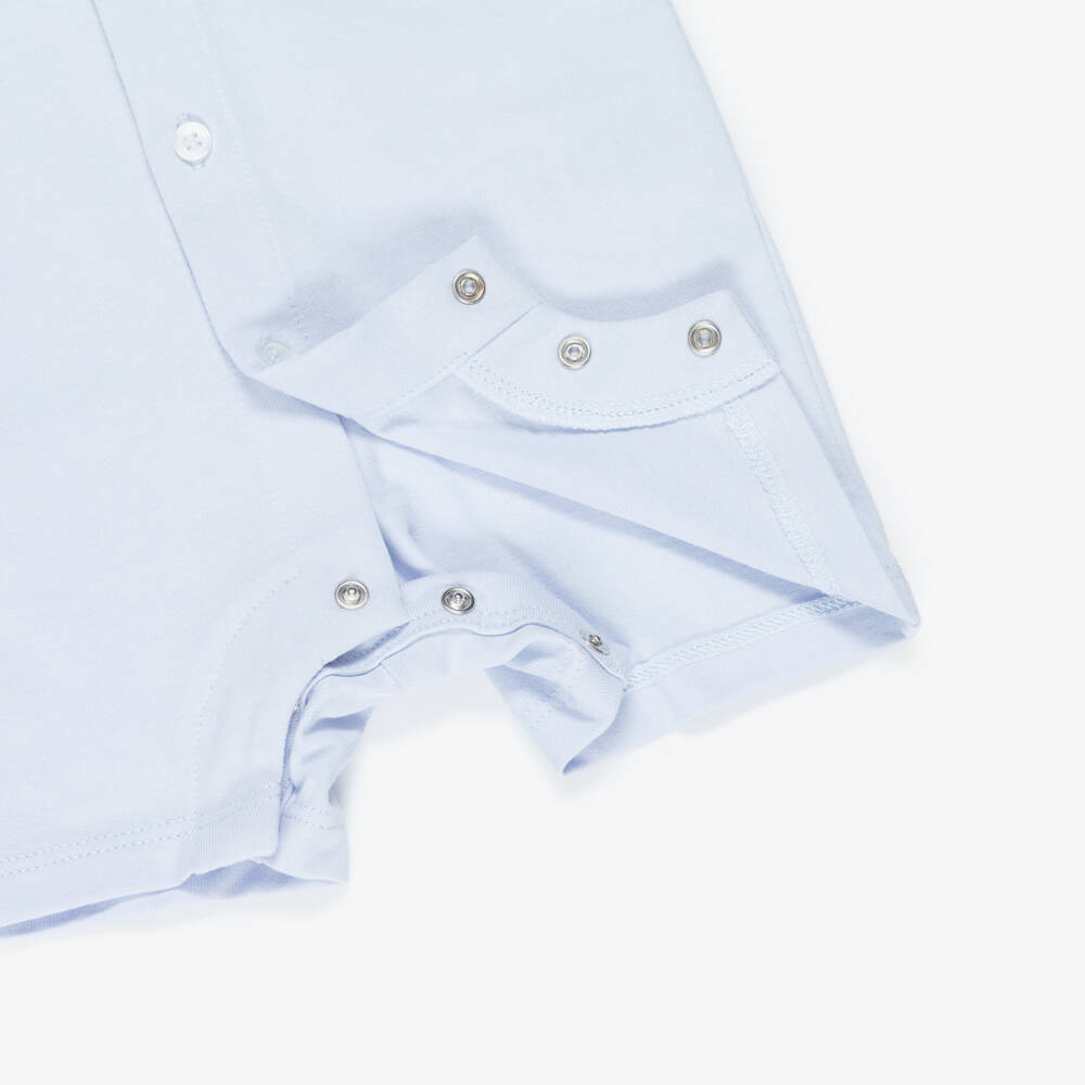 Givenchy-Pale Blue Cotton Shortie Set with White Collar | Childrensalon