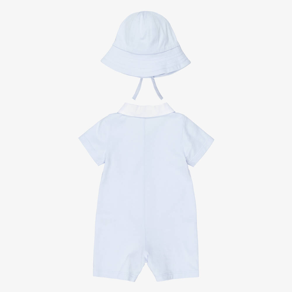 Givenchy-Pale Blue Cotton Shortie Set with White Collar | Childrensalon