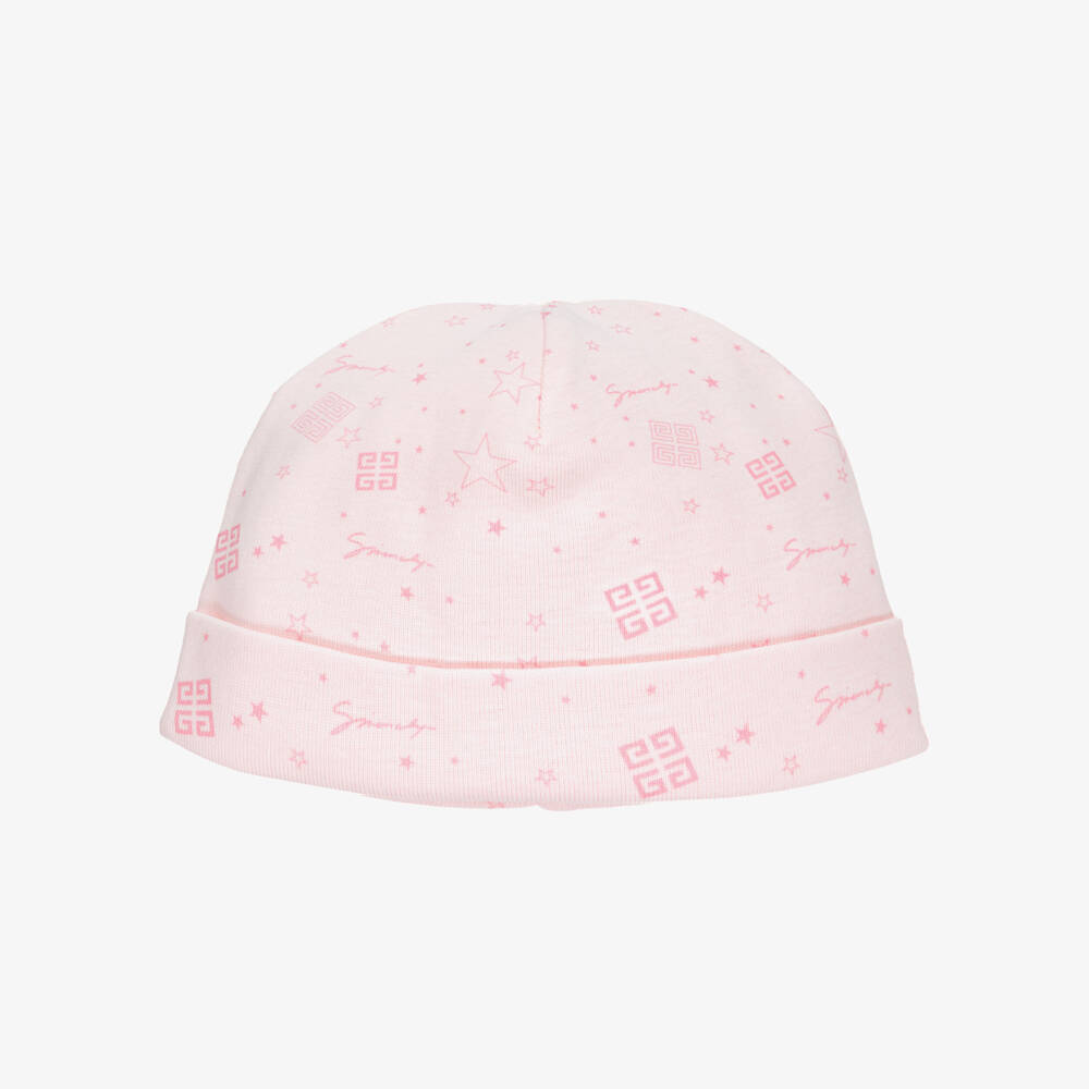 Givenchy-Pink Cotton Hat & Padded Blanket Set (78cm) | Childrensalon