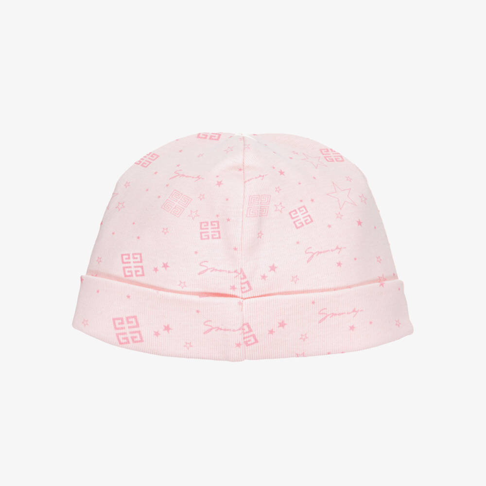 Givenchy-Pink Cotton Hat & Padded Blanket Set (78cm) | Childrensalon