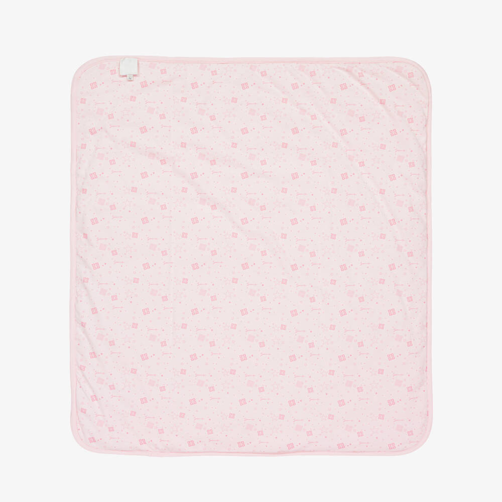 Givenchy-Pink Cotton Hat & Padded Blanket Set (78cm) | Childrensalon