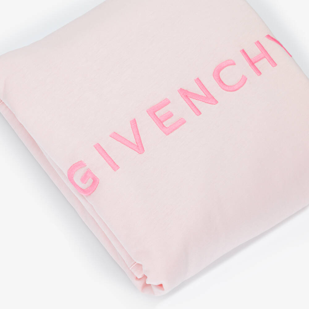 Givenchy-Pink Cotton Hat & Padded Blanket Set (78cm) | Childrensalon